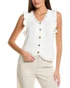 Celestine Sei Scallop Trim Vest In White