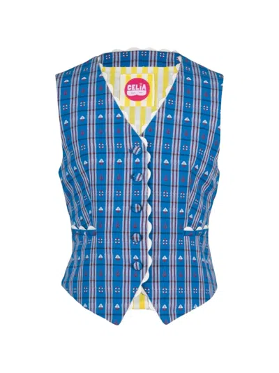 Celia B Alicia Vest In Blue