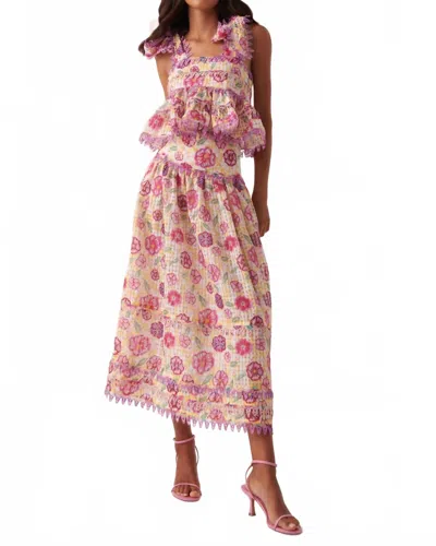 Celia B Alisa Top In Multicolor In Pink