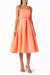 Celia B Alma Tie-shoulder Midi Dress In Coral