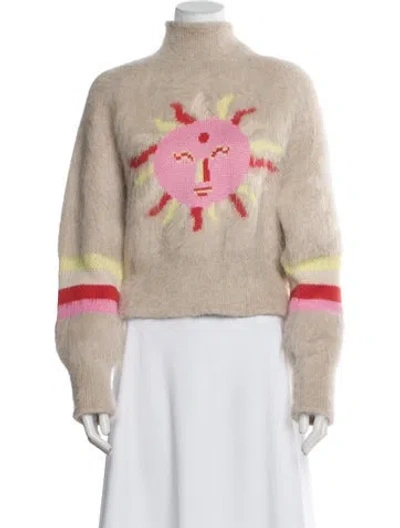 Pre-owned Celia B Alpaca Printed Sweater In Neutral
