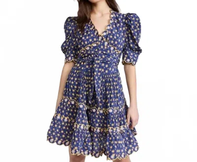 Celia B Andromeda Dress In Navy And Yellow In Blue