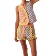 Celia B Azores Deep V-neck Vest In Multicolor In Pink