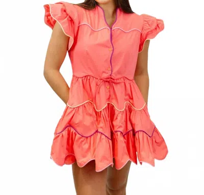 Celia B Baba Cay Short Dress In Pink In Red