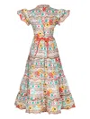 Celia B Baba Voyager Dress In Red Multi In Pink