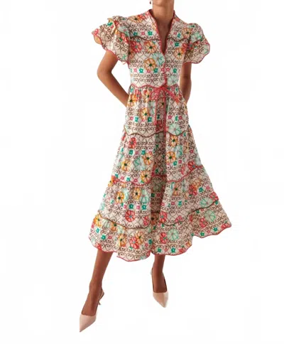 Celia B Baba Voyager Dress In Red Multi In Pink