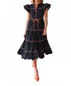 Celia B Baba Voyager Midi Dress In Black In Black