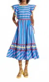 Celia B Candlea Dress In Blue In Multi