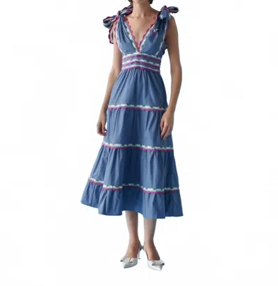 Celia B Chelili Midi Dress In Blue
