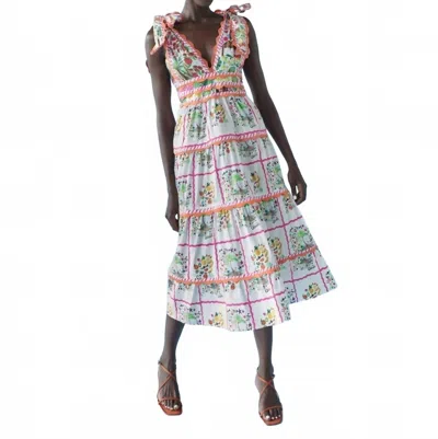 Celia B Chelili Midi Dress In Multi In White