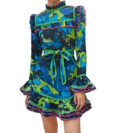 Celia B Cipreste Dress In Blue / Green In Multi