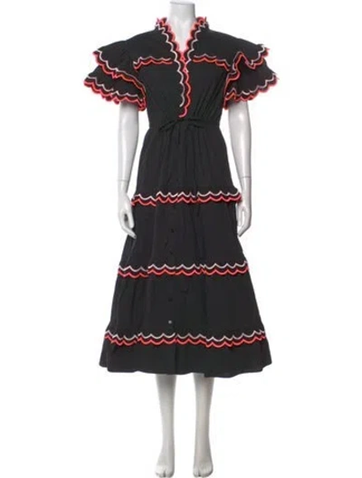 Pre-owned Celia B Colorblock Pattern Long Dress In Multi