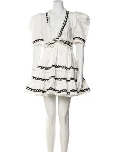 Pre-owned Celia B Colorblock Pattern Mini Dress W/ Tags In White