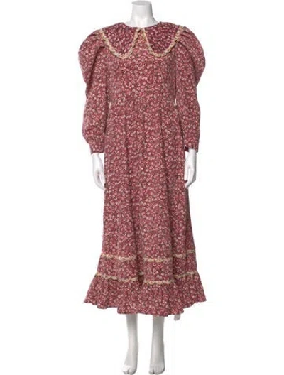Pre-owned Celia B Corduroy Long Dress In Pink