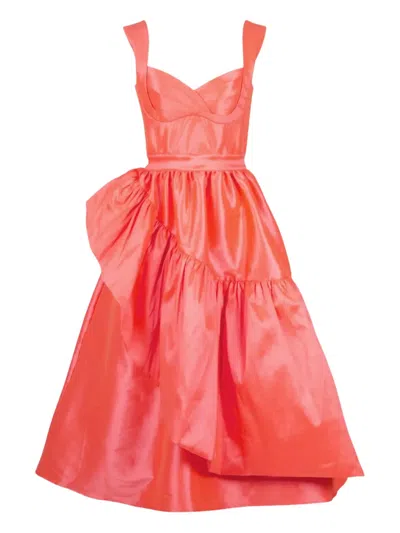 Celia B Corsica Ruffled Dress In Red