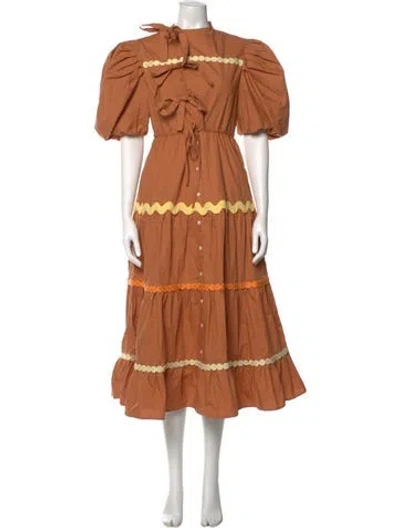 Pre-owned Celia B Crew Neck Long Dress W/ Tags In Orange