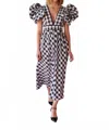 Celia B Curazao Vichy Dress In Black & White In Brown