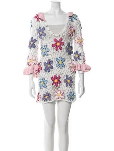 Pre-owned Celia B Floral Print Cover-up In Multi