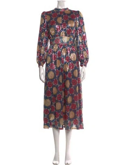 Pre-owned Celia B Floral Print Long Dress In Multi