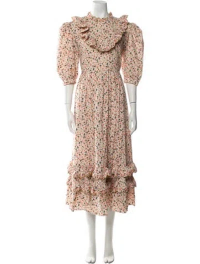 Pre-owned Celia B Floral Print Long Dress In Multi