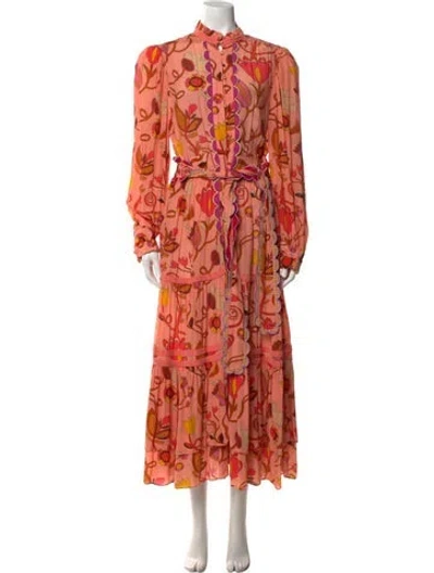 Pre-owned Celia B Floral Print Long Dress In Multi