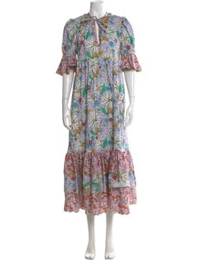 Pre-owned Celia B Floral Print Long Dress In Multi