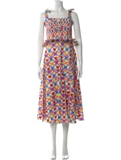 Pre-owned Celia B Floral Print Long Dress In Multi