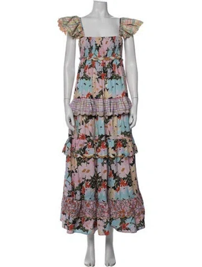 Pre-owned Celia B Floral Print Long Dress In Multi