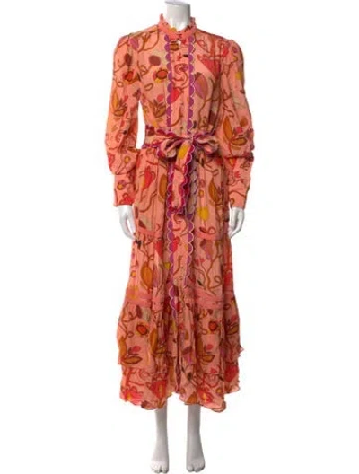 Pre-owned Celia B Floral Print Long Dress In Multicolor