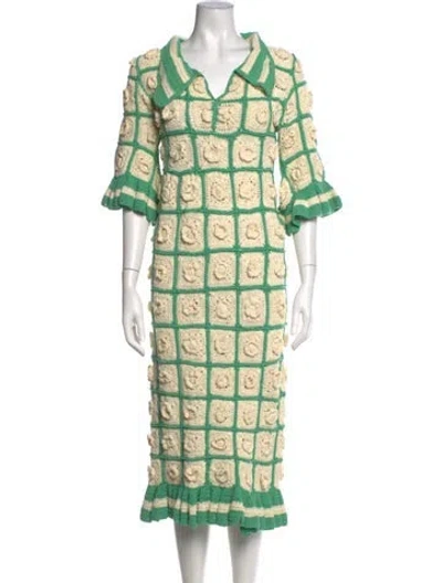 Pre-owned Celia B Floral Print Long Dress In Neutral