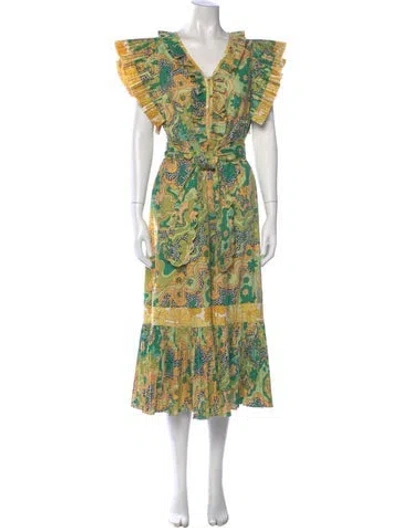 Pre-owned Celia B Floral Print Midi Length Dress In Multi