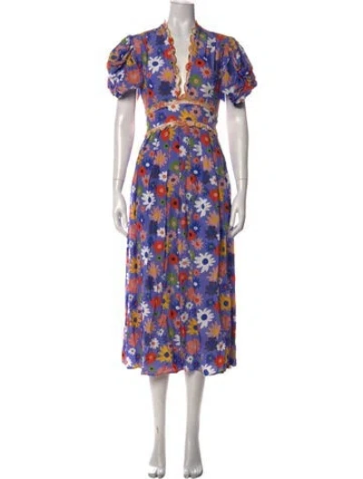 Pre-owned Celia B Floral Print Midi Length Dress In Multi