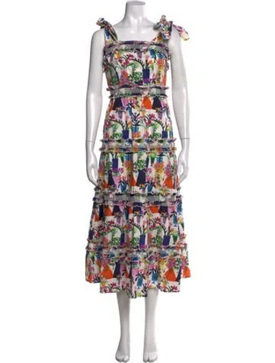 Pre-owned Celia B Floral Print Midi Length Dress In Pink