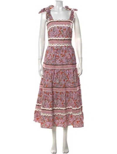 Pre-owned Celia B Floral Print Midi Length Dress In Pink