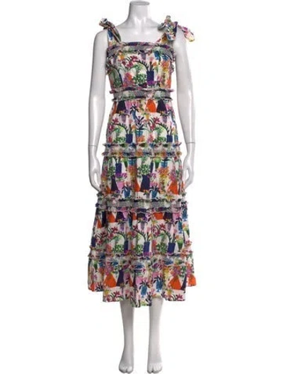 Pre-owned Celia B Floral Print Midi Length Dress In Pink