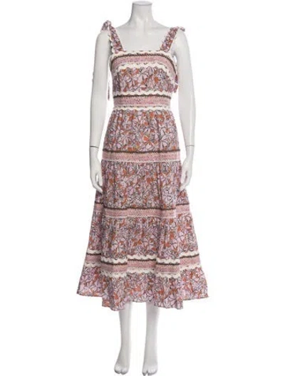 Pre-owned Celia B Floral Print Midi Length Dress In Pink