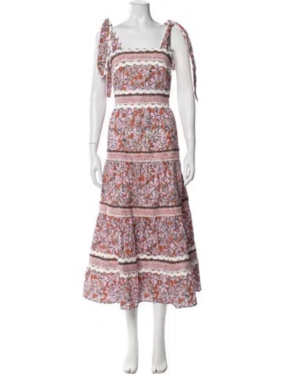 Pre-owned Celia B Floral Print Midi Length Dress In Pink