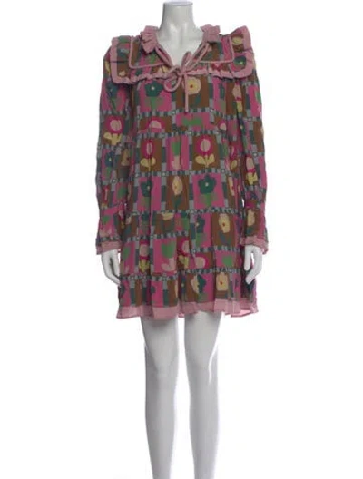 Pre-owned Celia B Floral Print Mini Dress In Multi