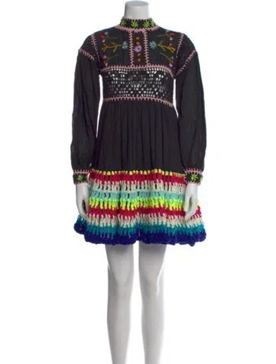 Pre-owned Celia B Floral Print Mini Dress In Multi