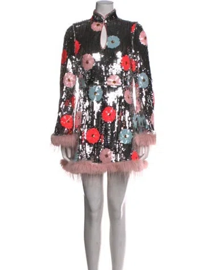 Pre-owned Celia B Floral Print Mini Dress In Multicolor