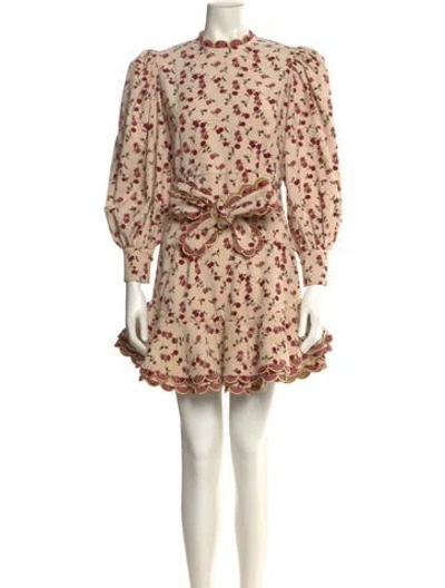 Pre-owned Celia B Floral Print Mini Dress In Pink