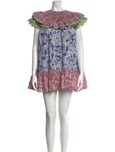 Pre-owned Celia B Floral Print Mini Dress In Pink