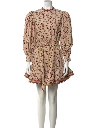 Pre-owned Celia B Floral Print Mini Dress In Pink