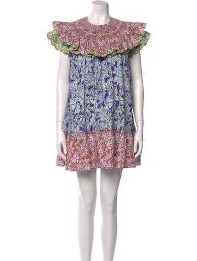 Pre-owned Celia B Floral Print Mini Dress In Pink