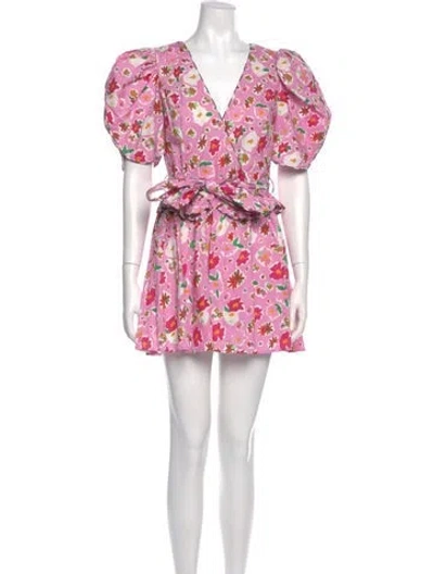 Pre-owned Celia B Floral Print Mini Dress In Pink