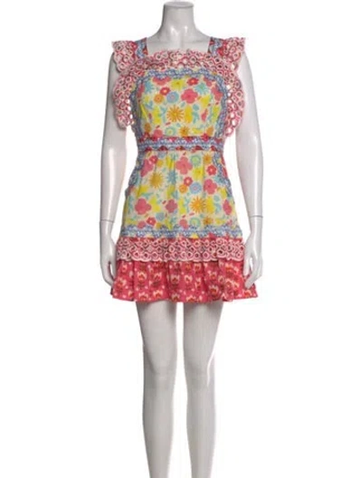 Pre-owned Celia B Floral Print Mini Dress In Pink