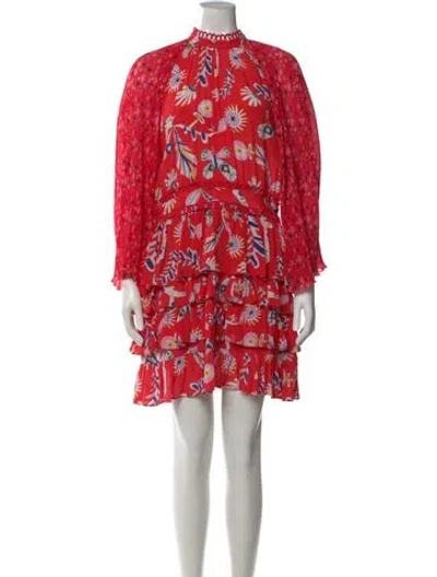 Pre-owned Celia B Floral Print Mini Dress In Pink