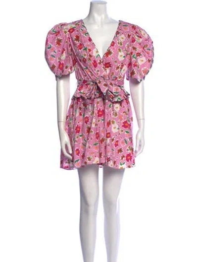 Pre-owned Celia B Floral Print Mini Dress In Pink