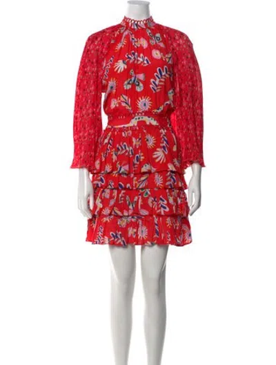 Pre-owned Celia B Floral Print Mini Dress In Pink