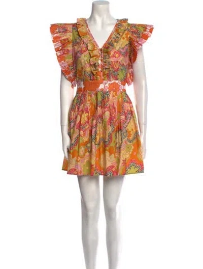 Pre-owned Celia B Floral Print Mini Dress W/ Tags In Multi